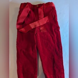 Ralph Lauren Toddler 18M Red Corduroy Pants With Red Ribbon Belt